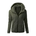 thumbnail image 1 of Jiyugala Coats for Women Hooded Sweater Coat Winter Warm Wool Zipper Coat Cotton Coat Outwear, 1 of 5