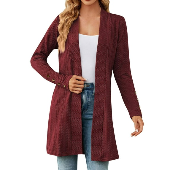 Jiyugala Coats for Women Long Sleeve Cropped Knitted Sarment Cardigan Sweater Bolero Long for Sweater Coat