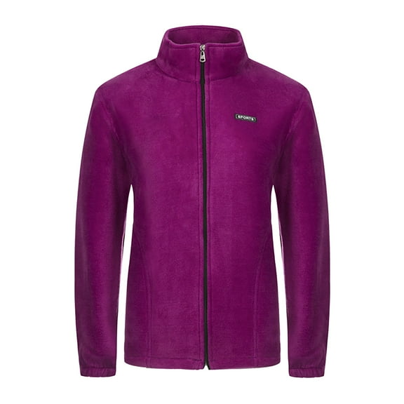 Jiyugala Coats for Women Winter Warm Jacket Hooded Solid Zipper Pocket Tunic Thick Coat