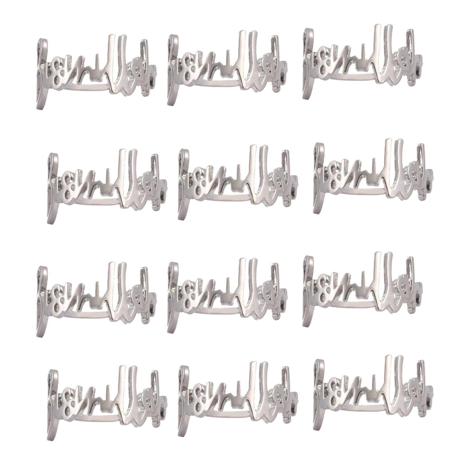 Jiyugala Dinnerware Metal Napkin Rings Bismillah Letter Metal Napkin