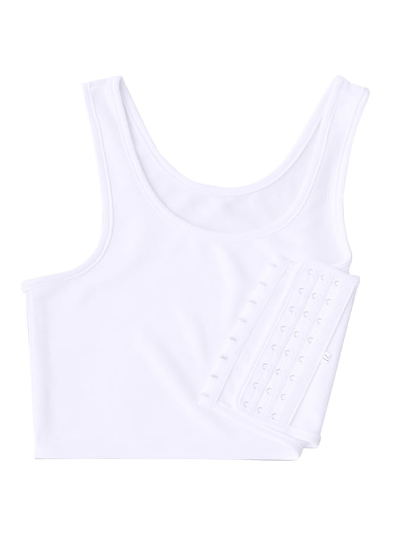 Jiyugala Fashion Compression Chest Binder Women Sleeveless Vest Solid Short Tank Tops