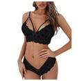 thumbnail image 1 of Jiyugala Lingerie for Women Plus Size Corset Lace Floral Bralette Bra Two Piece Underwear Nightgowns Sleepwear Sets, 1 of 4