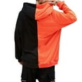 thumbnail image 1 of Jiyugala Men's Colorblock Hoodie Solid Color Hooded Sweatshirt XXXXXL, 1 of 4