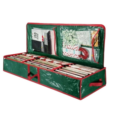 Jiyugala Organization and Storage Christmas Storage Rack Spacious Under Bed Holiday Wrapping Paper Container Perfect for Gift Wrapping Ribbons Bows Wrapping Supplies Etc