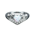 thumbnail image 1 of Jiyugala Oval, Diamond & Opal Fashion Ring, Silver, 0.682", 1 of 9