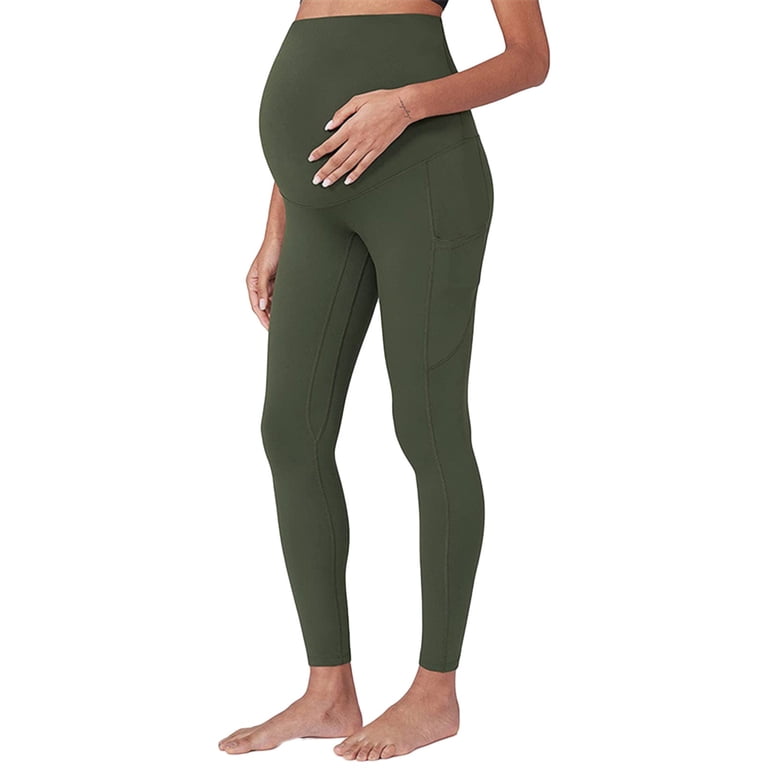 Maternity Leggings - Over The Belly, Non-See-Through, Butt Lift Soft Pregnancy Workout Pants