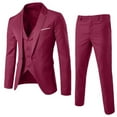 thumbnail image 1 of Jiyugala Suits for Men Suit Slim 3-Piece Suit R Business Wedding Party Jacket Vest & Pants, 1 of 4