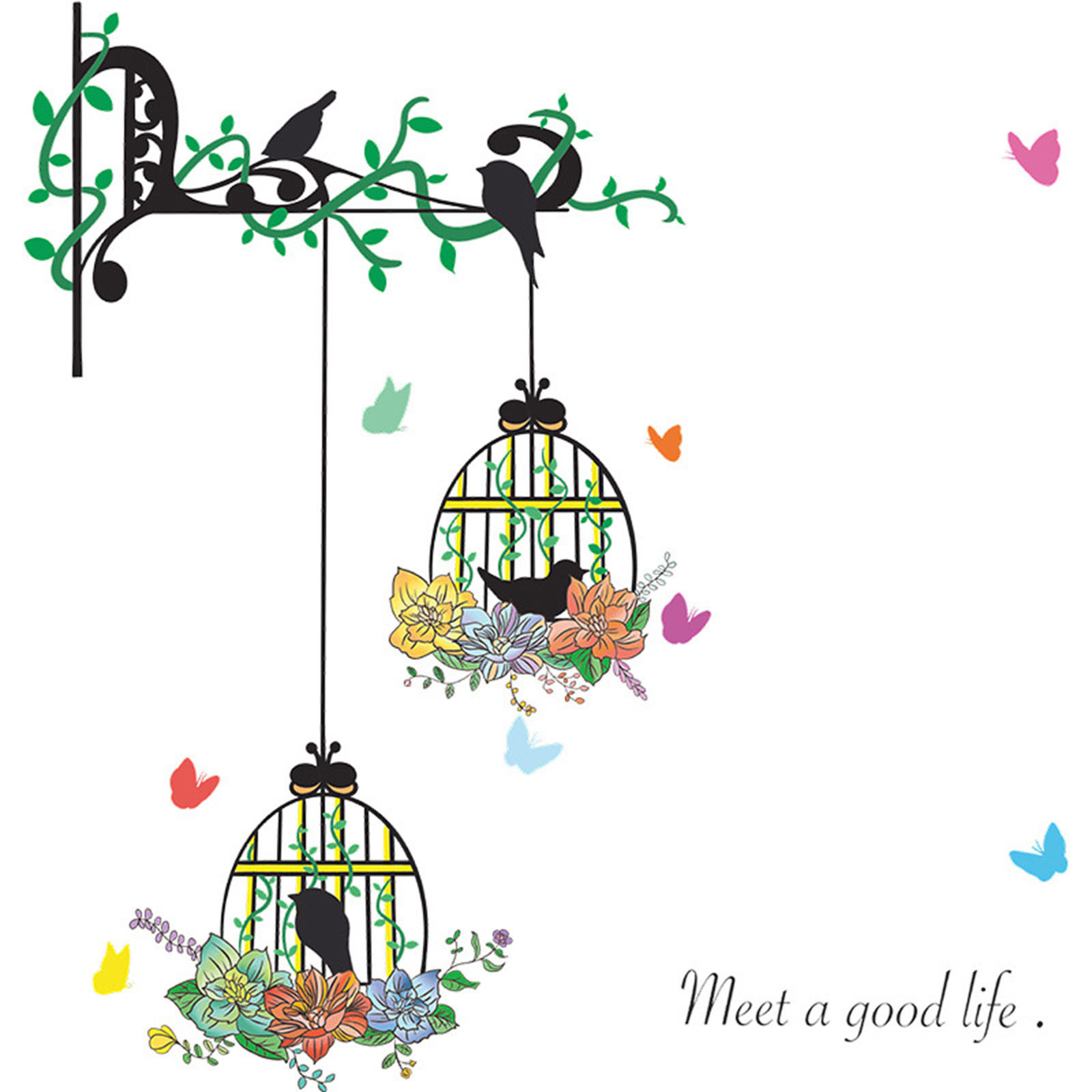Jiyugala Wall Decor Bird Cage Is Fresh And Simple Playing Bedroom
