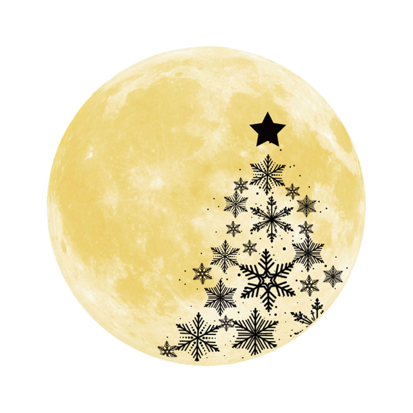 Jiyugala Wall Decor Christmas Wall Decals Removable Glow In The Dark Moon Wall Sticker for