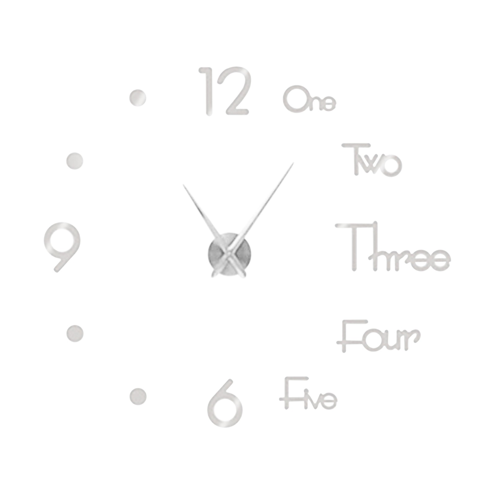 Jiyugala Wall Decor Wall Sticker Clock Simple Clock Mute Home Living