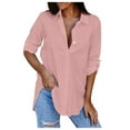 thumbnail image 1 of Jiyugala Women's Button Down Shirts Loose Casual Tops, 1 of 8