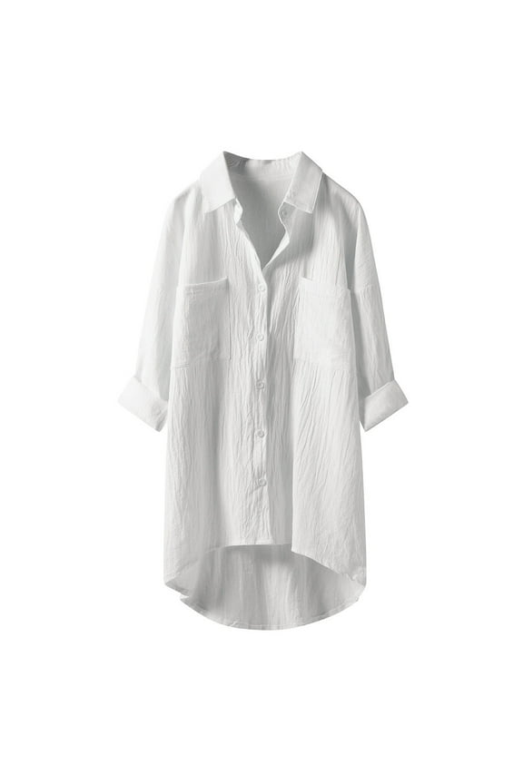 Women's Button Down Shirts Plus Size Loose Casual Tops