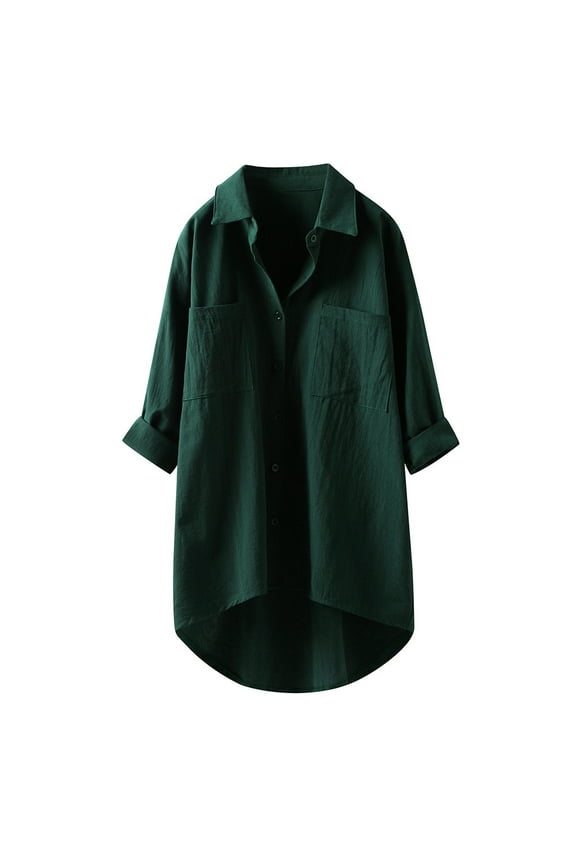 Women's Button Down Shirts Plus Size Loose Casual Tops