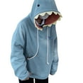 thumbnail image 1 of Jiyugala Women's Hoodies & Sweatshirts Cute Shark Hoodie Long Sleeve Blue Kawaii Shark Shape Hooded Pullover Sweatshirts Sweatshirts, 1 of 3
