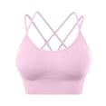 thumbnail image 1 of Jiyugala Womens Bra Womens Cross Back Sport Bras Padded Strappy Criss Cross Cropped Bras For Yoga Workout Fitness Bras, 1 of 5