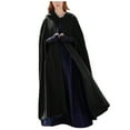 thumbnail image 1 of Jiyugala Womens Overcoat Hooded Long Cape Winter Vintage Overcoat Fashion Button Cloak Woolen Coat, 1 of 9