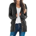 thumbnail image 1 of Jiyugala Womens Overcoat Sweaters Open Sleeve Knit Boho Long Patchwork Coat Cardigan Pockets Front Sweater, 1 of 5