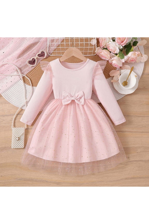 Girls Long Sleeve Bow Dress with Skirt Autumn Party Gown for Toddler Baby Girls plus Dresses Summer Dress under 10 Women Summer Dresses Baby Girls Baptism Dress Girls Dresses Short Sleeve
