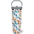 thumbnail image 1 of Jizrecly 30 oz Horse Tumbler With Handle and Straw, 30oz Horse Flip Straw Tumbler Insulated Coffee Travel Mugs Cup Water Bottle Horse Gifts for Horse Lovers Women Girls C101, 1 of 3