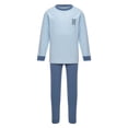 thumbnail image 1 of Jizyo Kids Boys Girls Long Johns Thermal Underwear Set Long Sleeve Rabbit Printed Crewneck T-Shirt and Elastic Waist Pants Blue 2-3, 1 of 7