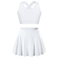thumbnail image 1 of Jizyo Kids Girls 2 Piece Tracksuit Crop Top with Pleated Skater Skirt Set Sports Outfit Tennis White 14, 1 of 7