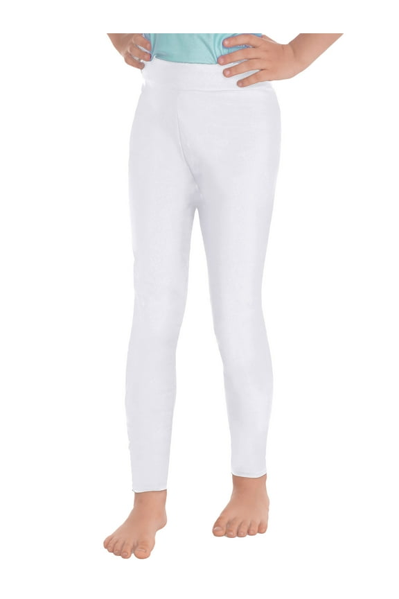 Kids Girls Athletic Ballet Dance Tights Leggings Compression Pants Running Yoga Skating Skinny Trousers White 16