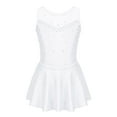 thumbnail image 1 of Jizyo Kids Girls Mesh Splice Sparkle Diamond Adorned Sleeveless Figure Ice Skating Tulle Dress White 8, 1 of 7