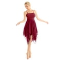 thumbnail image 1 of Jizyo Women's Lyrical Dance Dress Sleeveless Asymmetrical Chiffon Skirted Leotard Dancing Dress Wine_Red S, 1 of 7