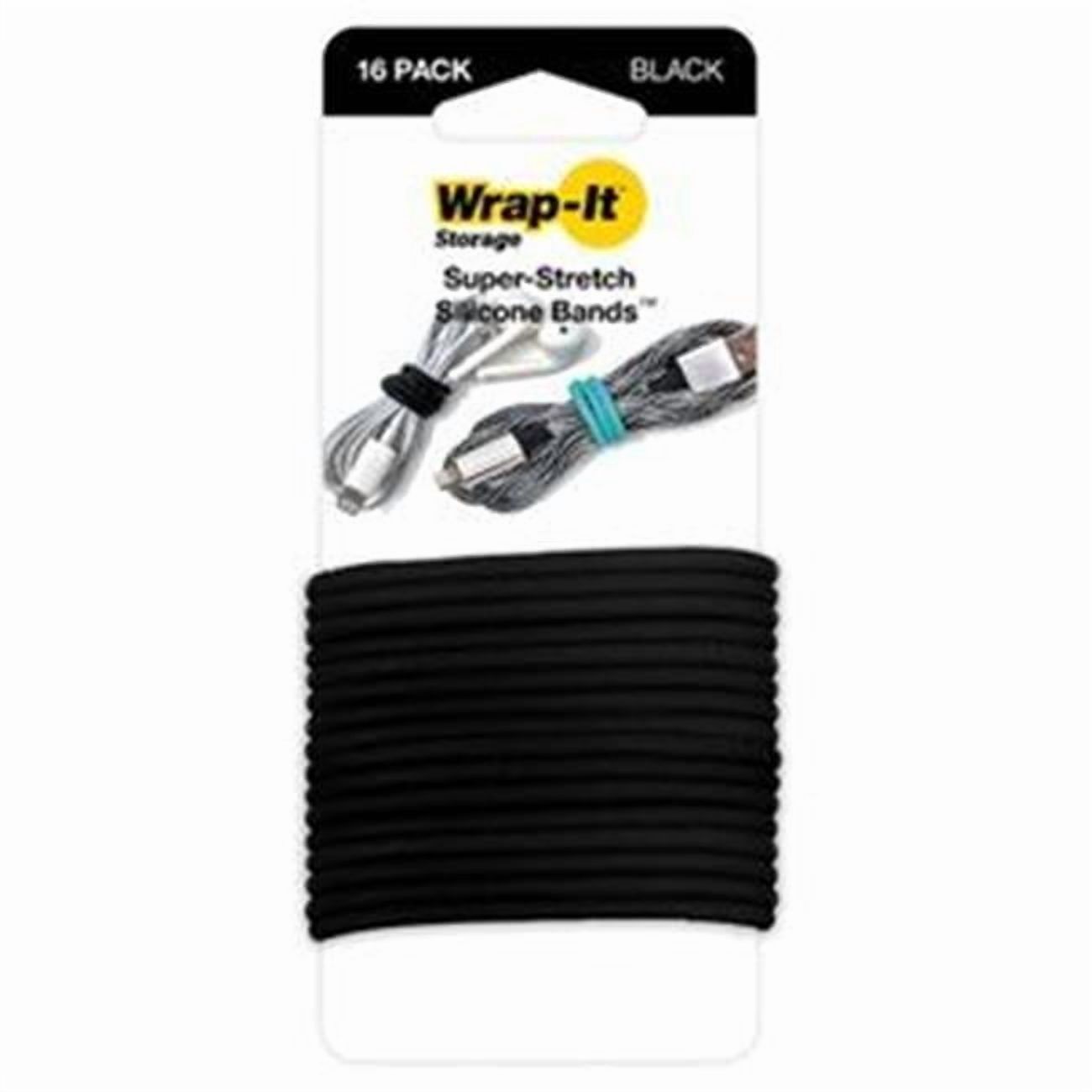 Jjaamm  Super Stretch Silicone Bands, Black - Pack of 16