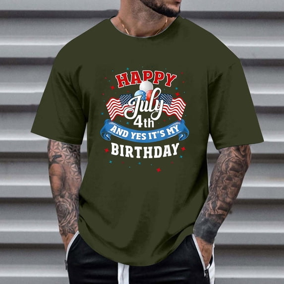 Jjayotai 4th of July Shirts, USA Shirt, Mens Patriotic Outfit, USA Flag T Shirts, Short Sleeve Crew Neck Graphic Tees, Big and Tall Shirts for Men