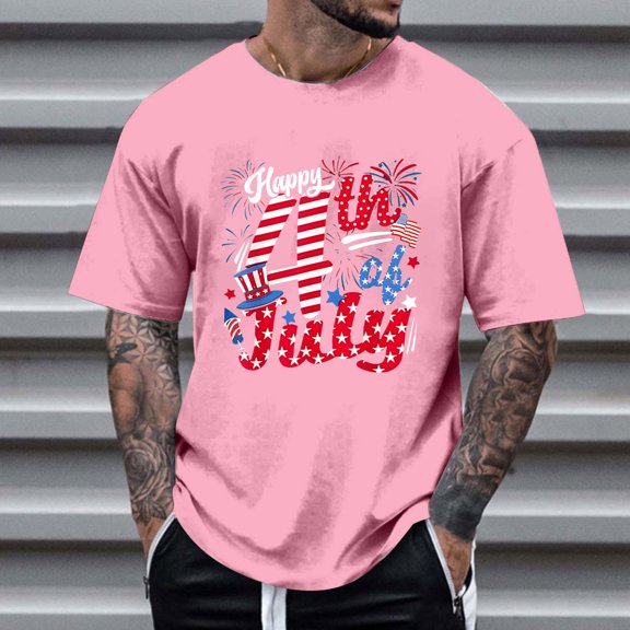 Jjayotai 4th of July Shirts, USA Shirt, Mens Patriotic Outfit, USA Flag T Shirts, Short Sleeve Crew Neck Graphic Tees, Big and Tall Shirts for Men