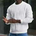 thumbnail image 1 of Jjayotai 50% off Clearance! Men's Crewneck Pullover Sweater, Waffle Textured Knitted Sweaters, Casual Loose Fit Sweaters with Ribbing Edge White XL, 1 of 6