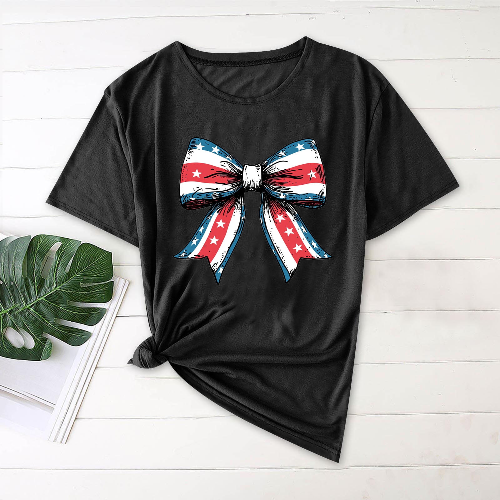 Women's Oversized American Flag T-Shirt - Patriotic 4th Of July Tee | Casual USA Graphic Top