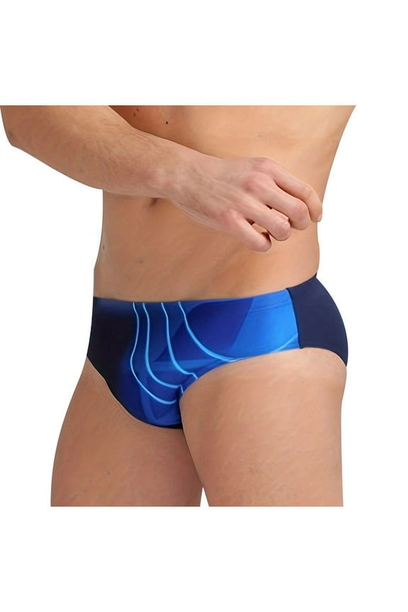 Bathing Suit Shorts, Men Beach Vacation Monokini Underwear, Swim Trunks Low Waist Brief, Swimming Briefs Dark Blue XL