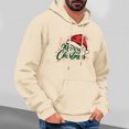thumbnail image 1 of Jjayotai Ugly Christmas Hoodies for Men, Funny Letter Print Long Sleeve Drawstring Hooded Pullover Sweatshirts Beige M, 1 of 4