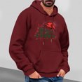 thumbnail image 1 of Jjayotai Ugly Christmas Hoodies for Men, Funny Letter Print Long Sleeve Drawstring Hooded Pullover Sweatshirts Wine M, 1 of 4