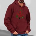 thumbnail image 1 of Jjayotai Mens Funny Sweatshirt, Christmas Novelty Xmas Tree Letter Printed Fashion Pullover Hoodies, Holiday Clothes Wine L, 1 of 4