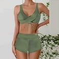 thumbnail image 1 of Jjayotai No Boundaries Women's High Waisted Bikini Set, Two Piece Swimsuit for Women, Criss Cross Bikinis Top, Womens Bathing Suits Tummy Control with Boyshorts Green~ M, 1 of 6