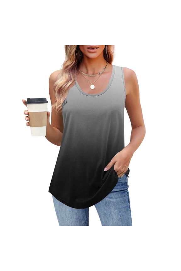 No Boundaris Womens Crewneck Sleeveless Tank Tops, Summer Casual Loose Fit Basic Shirts, Simple Sport Workout Yoga Tanks, Womens Blouses Dressy Casual Multicolor^15 XXXL