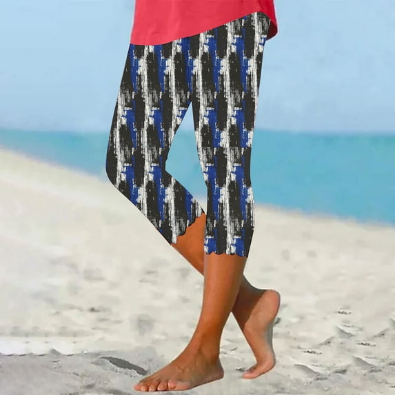 Jjayotai Capri Leggings for Women, Stretch Capri Pants Plus Size, Capris 2025 Trendy Summer Capris, High Waisted Soft Yoga Pants, Womens Capris for Summer Clearance Multicolor^8 XXL