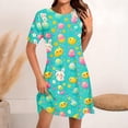thumbnail image 1 of Jjayotai Clearance Easter Dress for Women, Cute Bunny Egg Graphic Summer Dresses, Plus Size Short Sleeves Midi Dress, Boho Dresses, Vacation Dresses for Women 2025 Multicolor-14 M, 1 of 5