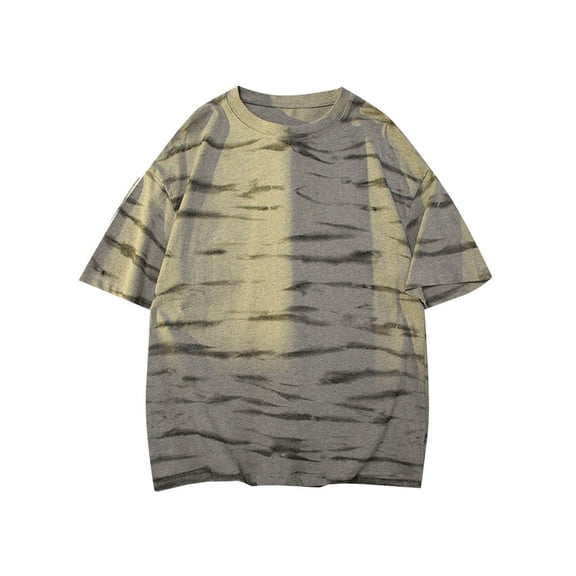 Jjayotai Cotton T Shirts for Men, Man Color Block Casual Loose Vintage Short Sleeve Round Neck Shirt, Mens Graphic Tees