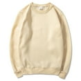 thumbnail image 1 of Jjayotai Crewneck Sweatshirts for Men, 2024 Fall Casual Loose Fit Long Sleeve Pullover Tops,Trendy Basic Plain Sweatshirt Khaki XL, 1 of 3