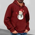 thumbnail image 1 of Jjayotai Christmas Hoodies for Men, Fashion Funny Printed Reindeer Snowman Hoodies, Long Sleeve Hooded Pullover Sweatshirts Wine XXL, 1 of 5