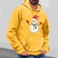 thumbnail image 1 of Jjayotai Christmas Hoodies for Men, Fashion Funny Printed Reindeer Snowman Hoodies, Long Sleeve Hooded Pullover Sweatshirts Yellow L, 1 of 5