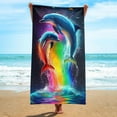 thumbnail image 1 of Jjayotai Dolphin Blanket, 29x59 inches, Bright Underwater World Design, Soft Cozy Quick Dry Ultra Absorbent Suit for Bathroom Spa Gym Yoga Swim Travel Home Decor, 1 of 9