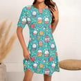 thumbnail image 1 of Jjayotai Easter Dress for Women Clearance, Cute Bunny Egg Graphic Summer Dresses, Plus Size Short Sleeves Midi Dress, Boho Dresses, Vacation Dresses for Women 2025 Multicolor XXXL, 1 of 5