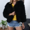 thumbnail image 1 of Jjayotai Faux Fur Short Jacket For Women, Open Front Cropped Coat, Casual Fahsion Elegant Winter Warm Party Outwear Black XXXL, 1 of 9