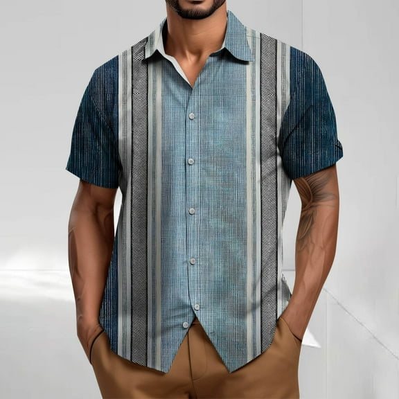 Jjayotai George Shirts for Men Button Down, Mens Short Sleeve CasuaL Graphic Printed Shirt, Summer Business Pattern Dressy Top, True Classic Tees Men