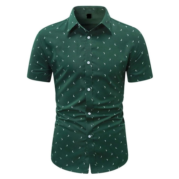 Jjayotai George Shirts for Men, Men's Fashion Casual Button Down Lapel Short Sleeve Business Shirt, Mens Tees